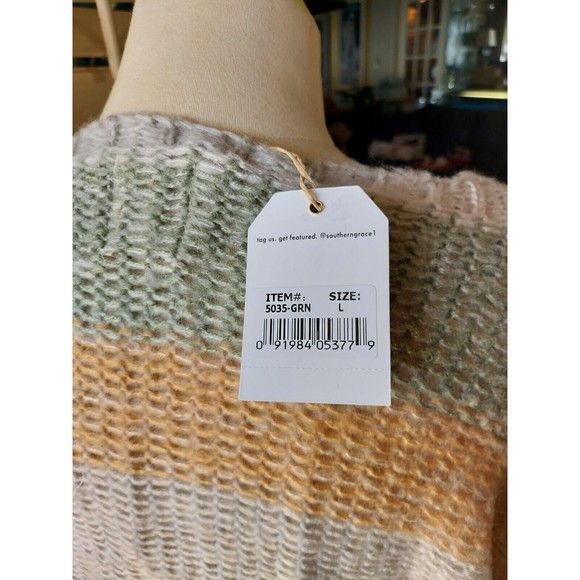 New Grace & Emma Stripped pastel colors knit sweater sz S NWT - Picture 5 of 10